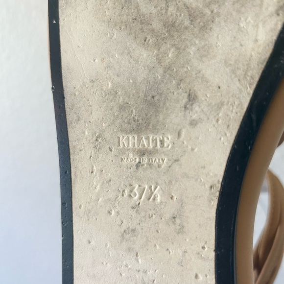 KHAITE Alba Leather Wraparound Platform Sandals in Tan - Picture 11 of 14